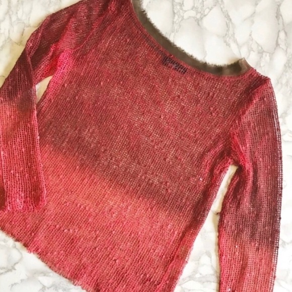 Orange Ombré Mesh Top - Picture 7 of 12